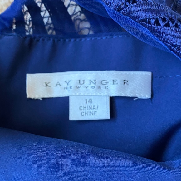 Kay Unger Royal Blue Lace Dress - Picture 4 of 9